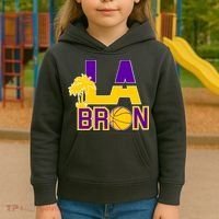 LA Bron Basketball Palm Tree Logo Kids Hoodie thumb 3