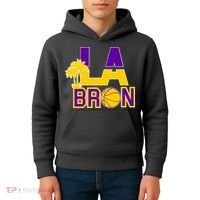 LA Bron Basketball Palm Tree Logo Kids Hoodie thumb 4