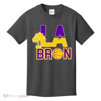 LA Bron Basketball Palm Tree Logo Kids T-Shirt