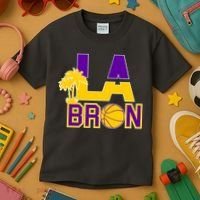 LA Bron Basketball Palm Tree Logo Kids T-Shirt thumb 3