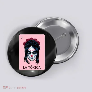 La Toxica Sugar Skull  Button