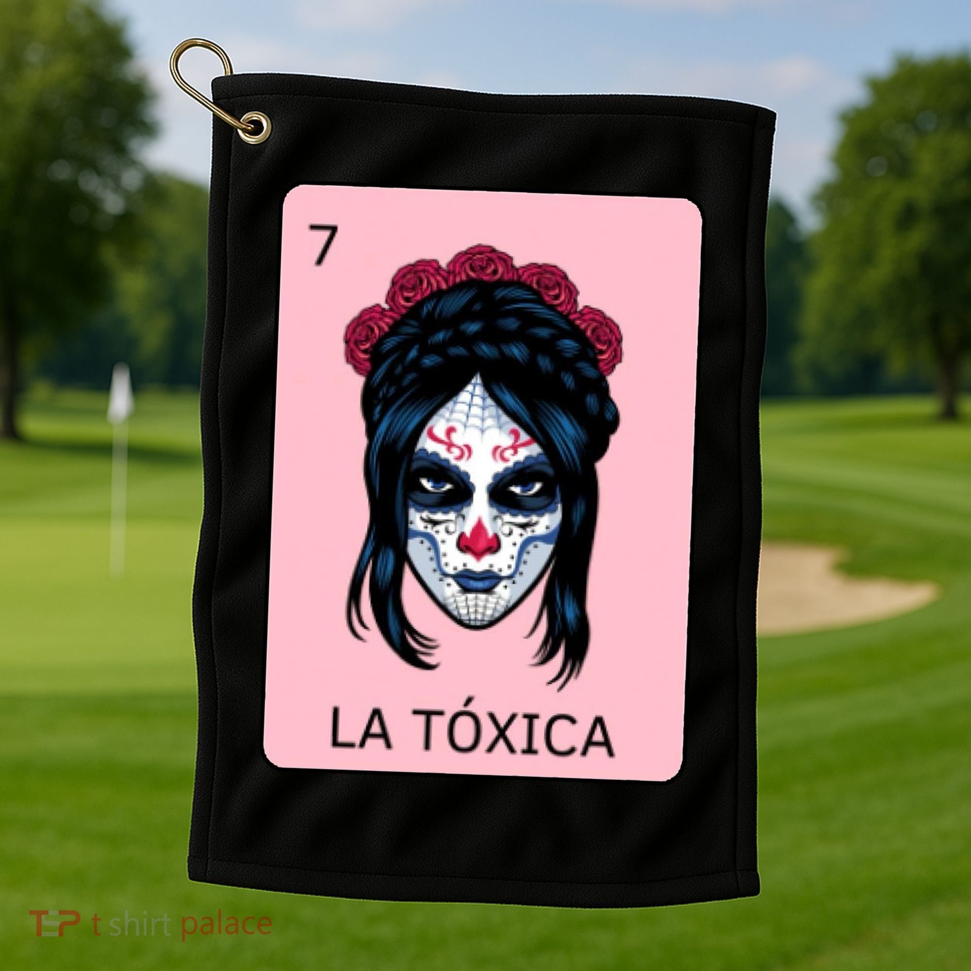 La Toxica Sugar Skull  Golf Towel