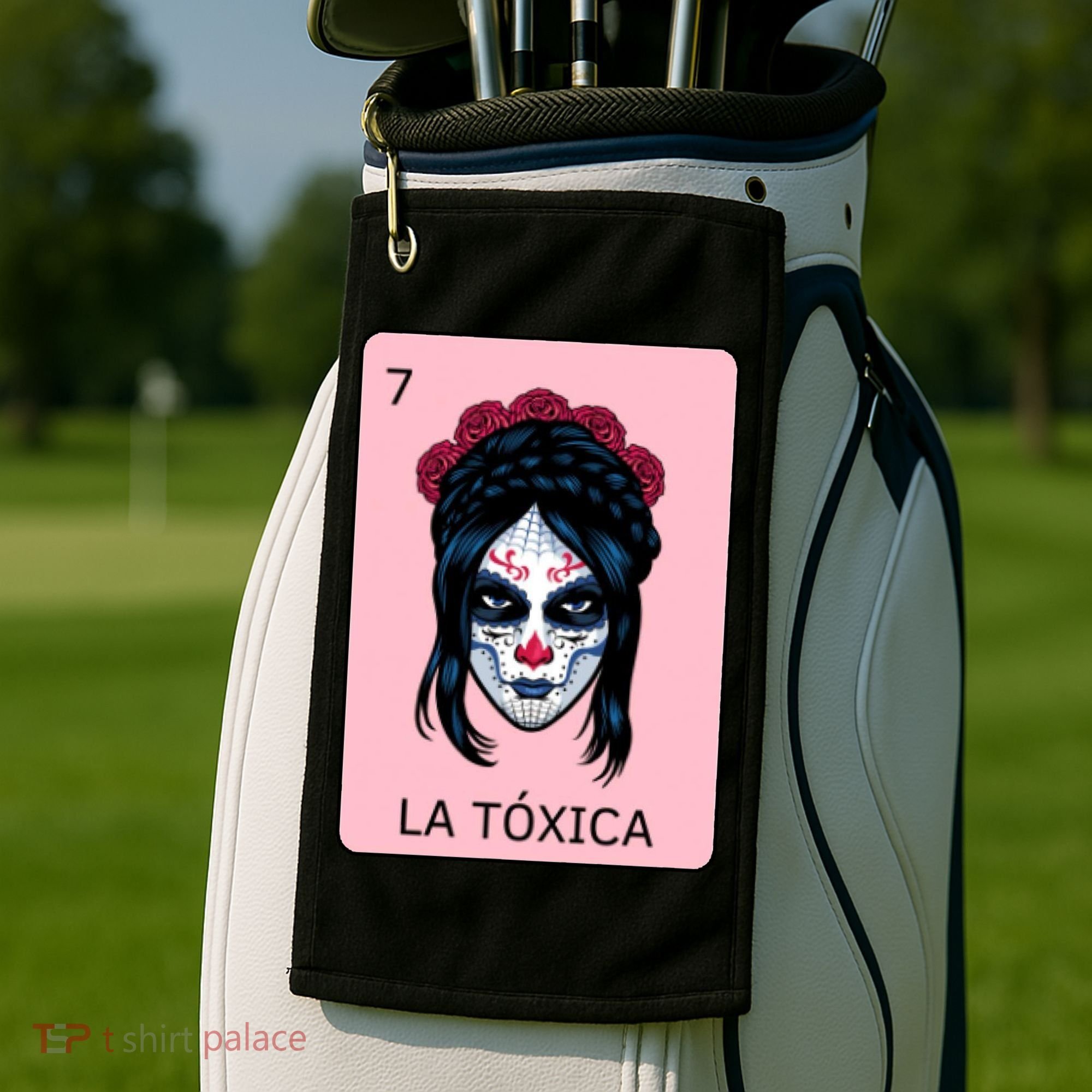 La Toxica Sugar Skull  Golf Towel