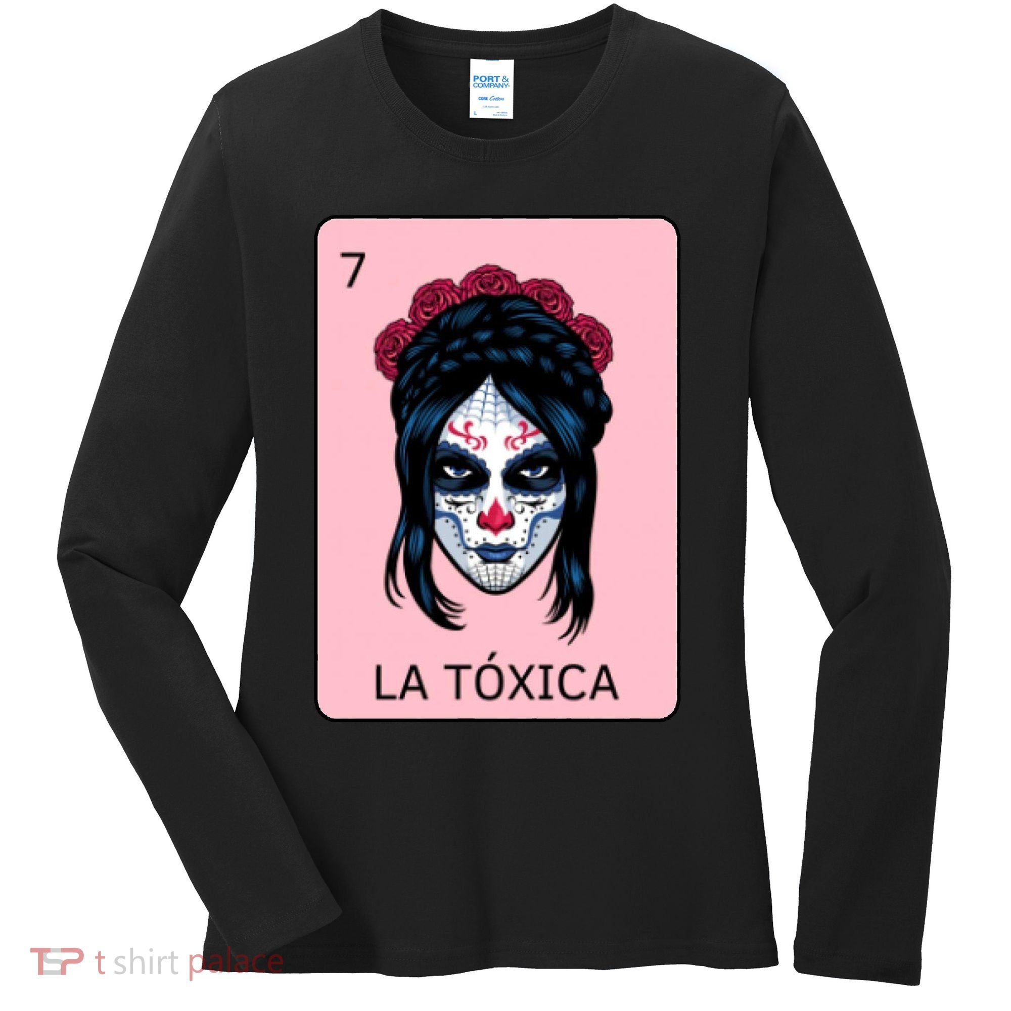 La Toxica Sugar Skull  Women's Long Sleeve Shirt