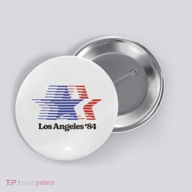 Los Angeles 84 Nostalgic La Retro Vintage Button