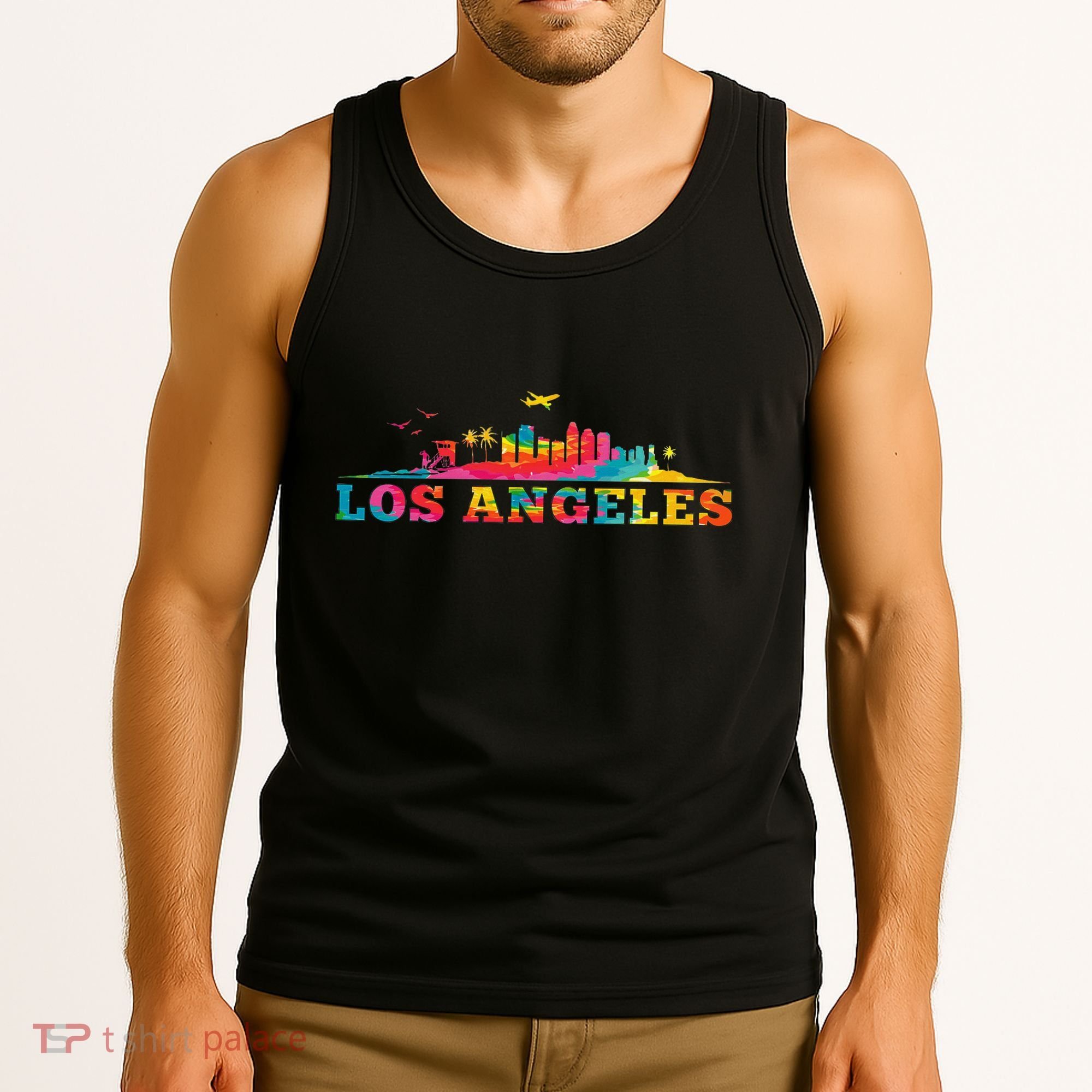 Los Angeles Apparel La Los Angeles Tie Dye Tank Top