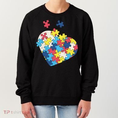 Love Autism Awareness Puzzle Pieces Gift Design Idea Great Gift Women's Sweatshirt