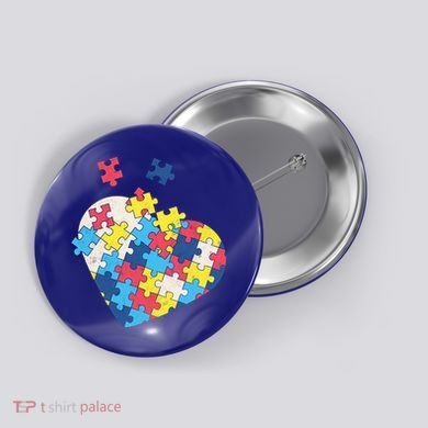 Love Autism Awareness Puzzle Pieces Gift Design Idea Great Gift Button