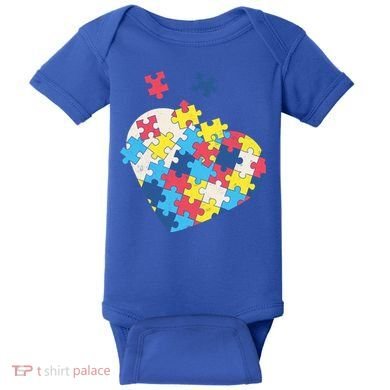 Love Autism Awareness Puzzle Pieces Gift Design Idea Great Gift Baby Bodysuit