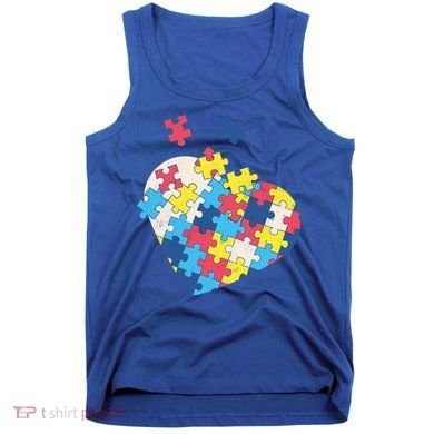 Love Autism Awareness Puzzle Pieces Gift Design Idea Great Gift Tank Top