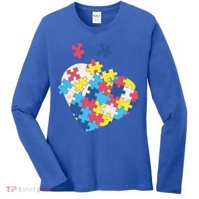 Love Autism Awareness Puzzle Pieces Gift Design Idea Great Gift Women's Long Sleeve Shirt