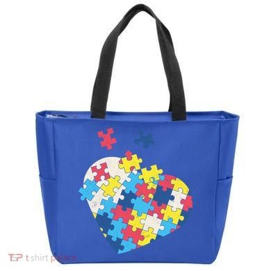 Love Autism Awareness Puzzle Pieces Gift Design Idea Great Gift Tote Bag