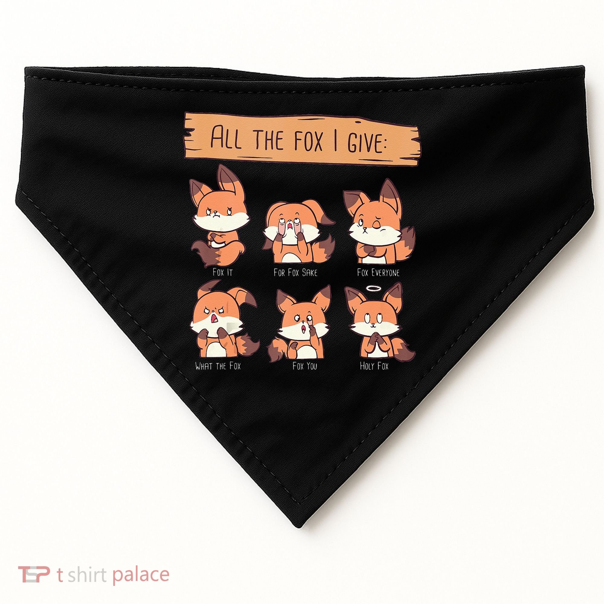 Look At All The Fox I GIve Funny Red Foxes No Fox Given USA-Made Doggie Bandana