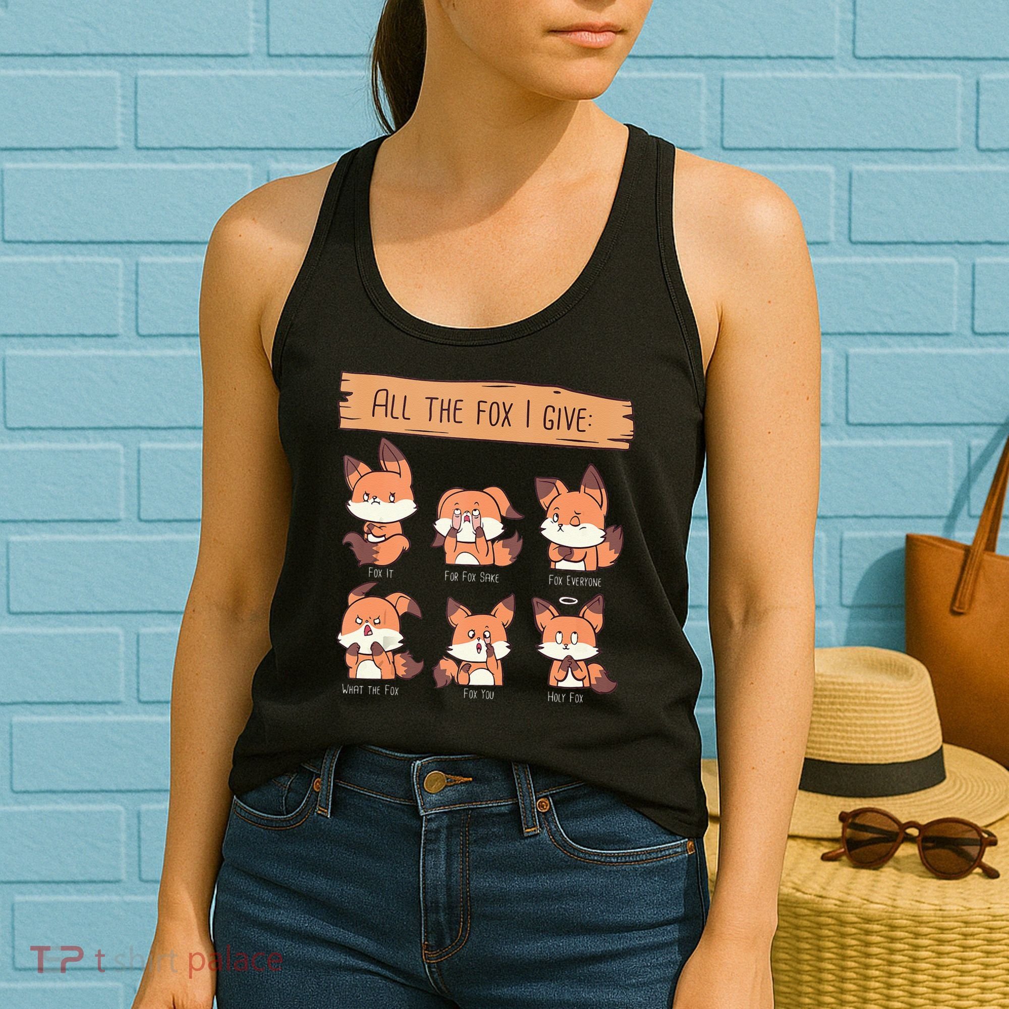 Look At All The Fox I GIve Funny Red Foxes No Fox Given Women's Tank Top