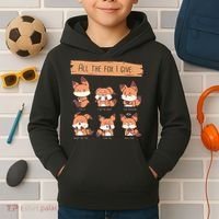 Look At All The Fox I GIve Funny Red Foxes No Fox Given Kids Hoodie thumb 2