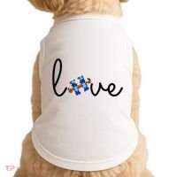 Love Autism Awareness Puzzle Piece Doggie Tank thumb 0