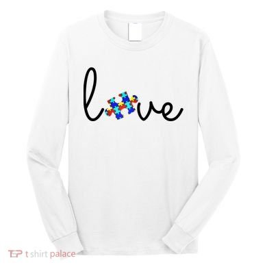 Love Autism Awareness Puzzle Piece Long Sleeve Shirt