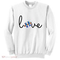 Love Autism Awareness Puzzle Piece Sweatshirt thumb 0