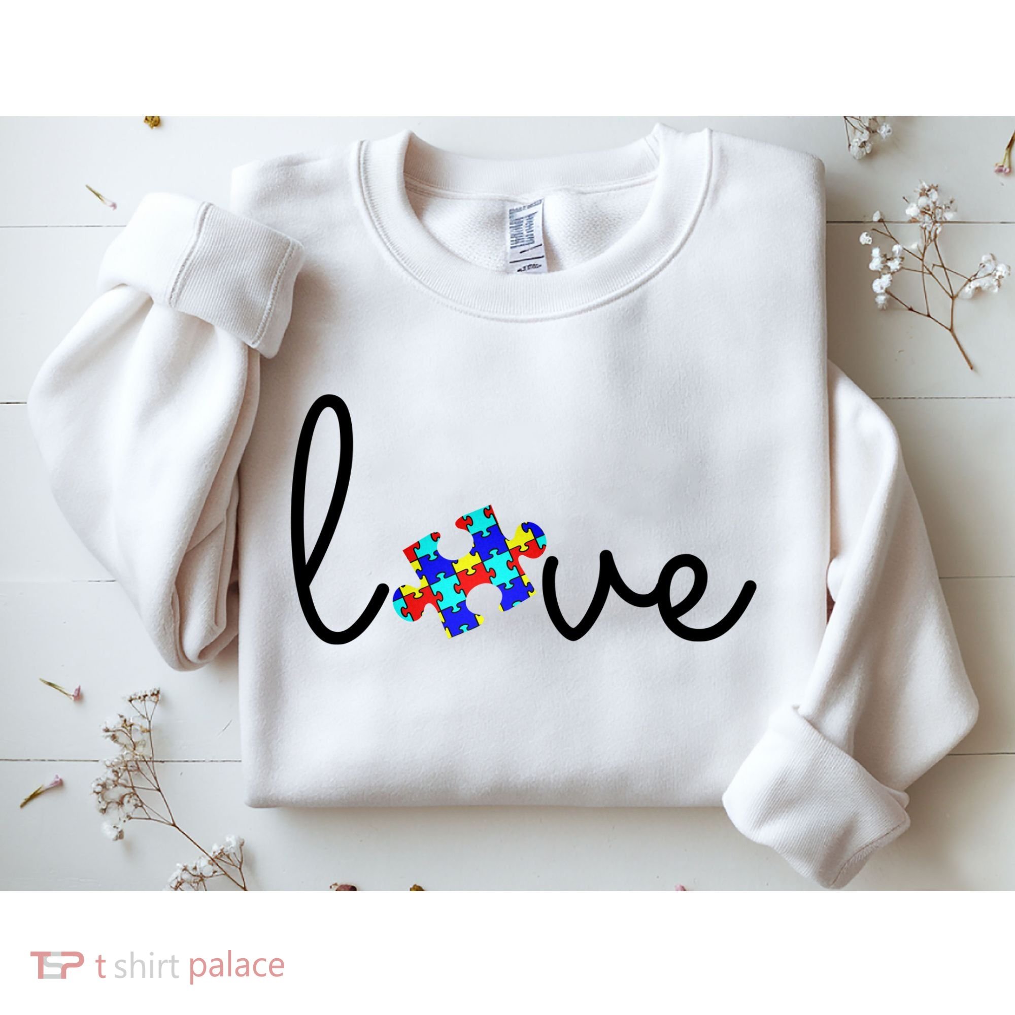 Love Autism Awareness Puzzle Piece Sweatshirt