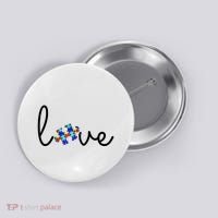 Love Autism Awareness Puzzle Piece Button thumb 0