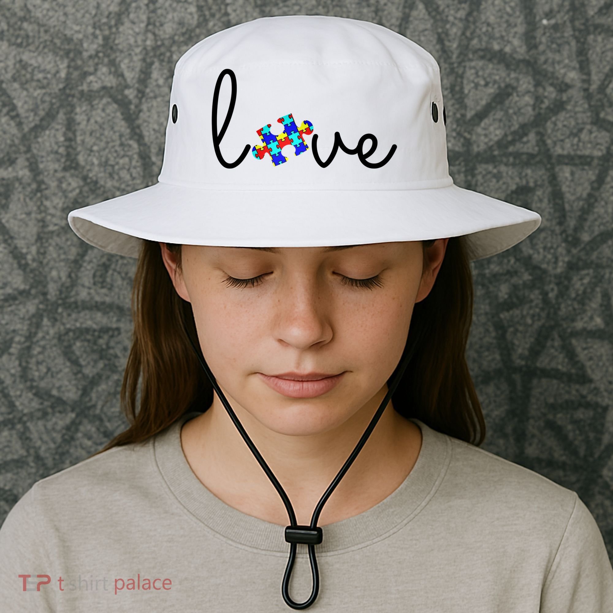 Love Autism Awareness Puzzle Piece Bucket Hat