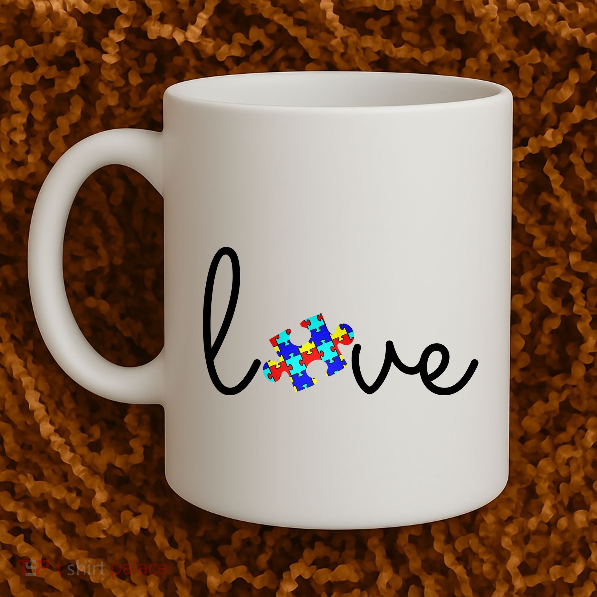 Love Autism Awareness Puzzle Piece Coffee Mug