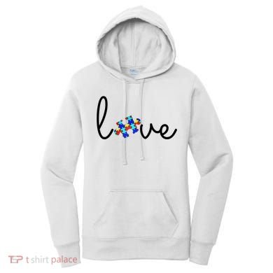 Love Autism Awareness Puzzle Piece Women's Hoodie