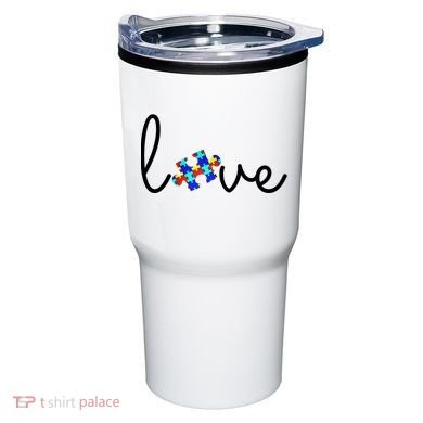 Love Autism Awareness Puzzle Piece Tumbler