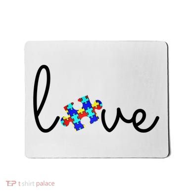 Love Autism Awareness Puzzle Piece Mousepad