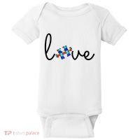 Love Autism Awareness Puzzle Piece Baby Bodysuit thumb 0