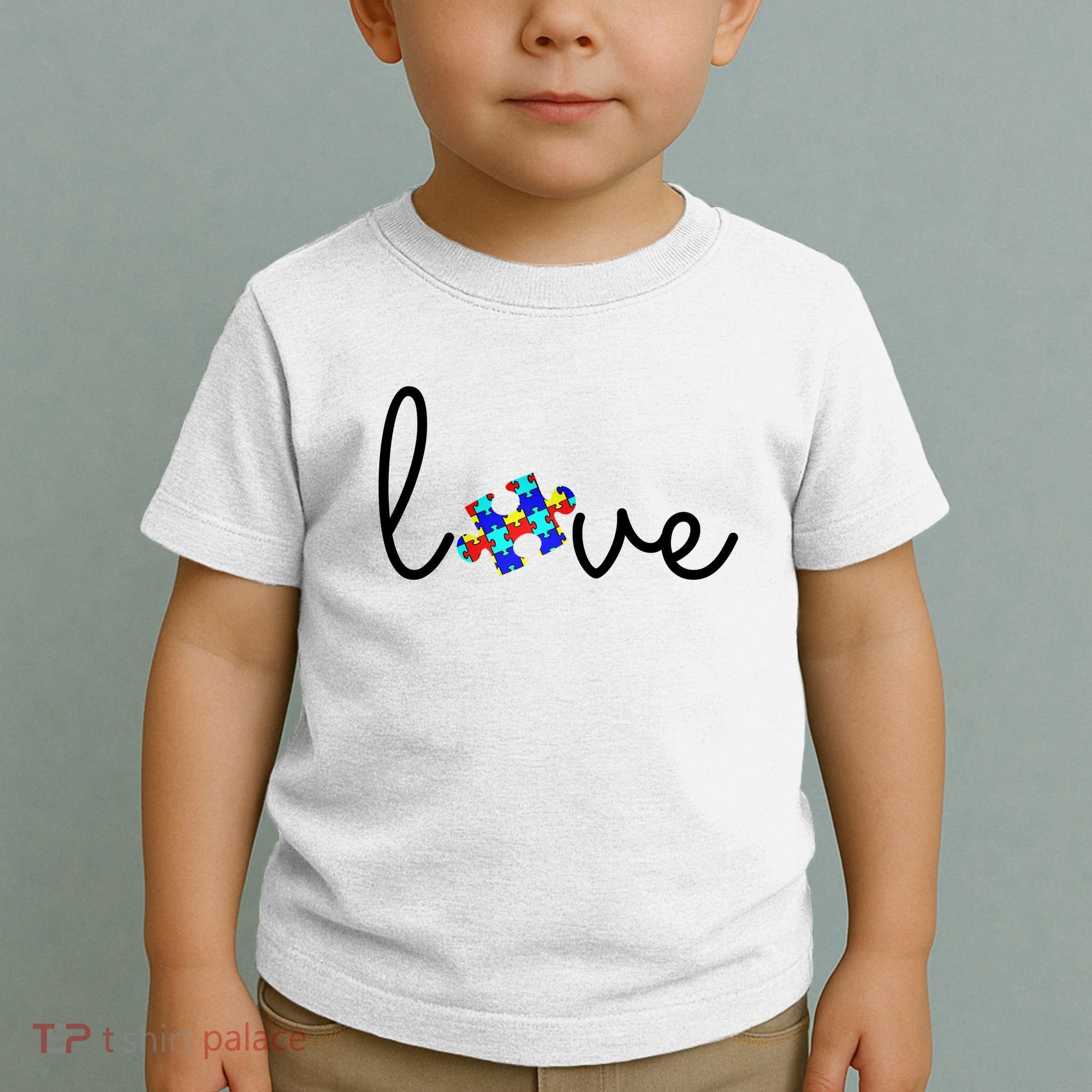 Love Autism Awareness Puzzle Piece Toddler T-Shirt