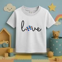 Love Autism Awareness Puzzle Piece Toddler T-Shirt thumb 3
