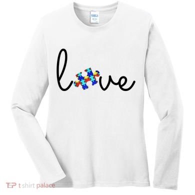 Love Autism Awareness Puzzle Piece Women's Long Sleeve Shirt