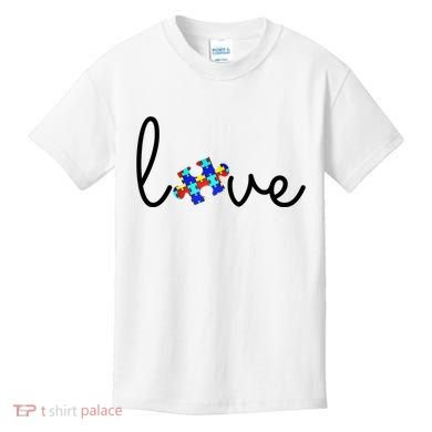 Love Autism Awareness Puzzle Piece Kids T-Shirt