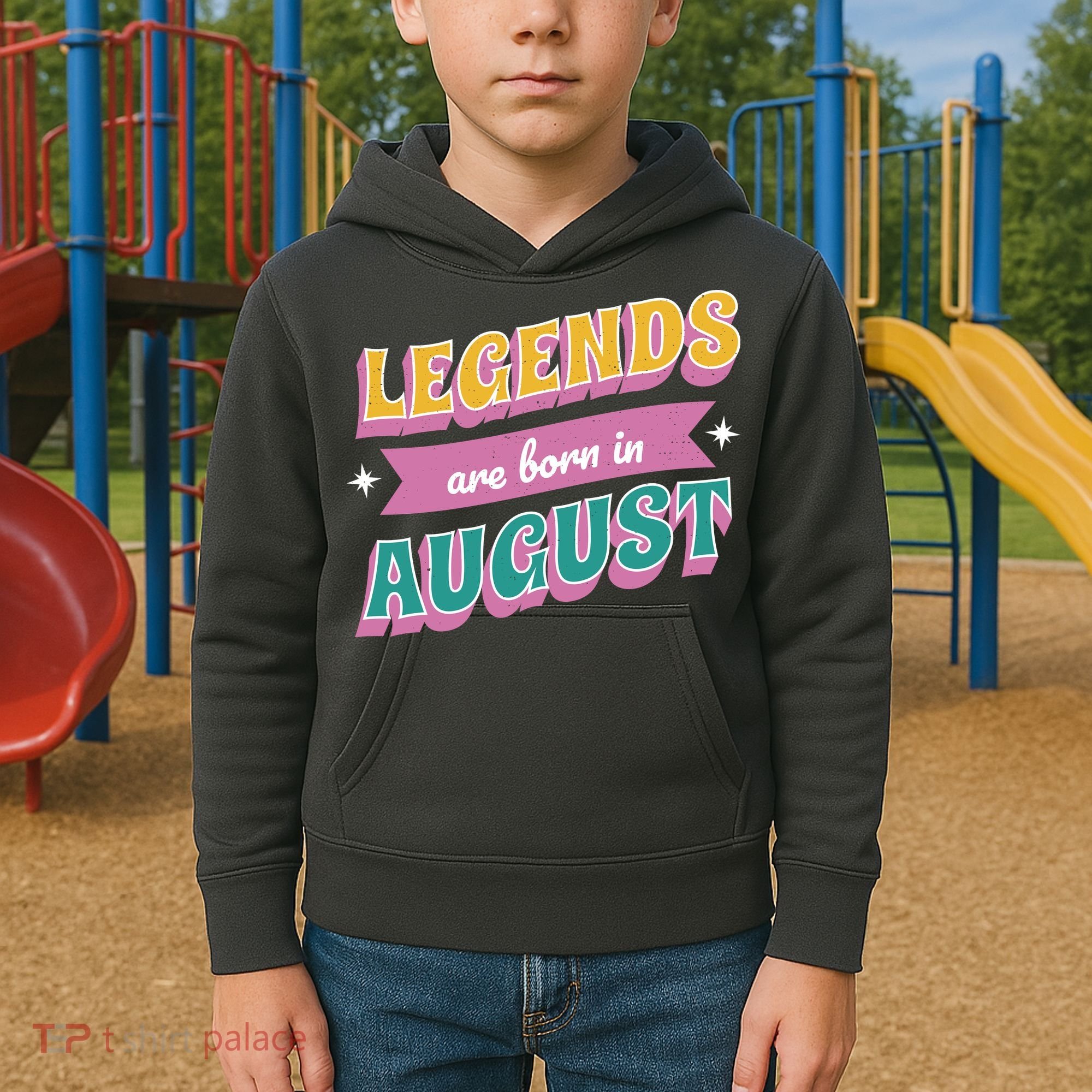 Legends Are Born In August Kids Hoodie