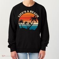 Lifes A Beach Retro Sunset Palm Tree Women's Sweatshirt thumb 0