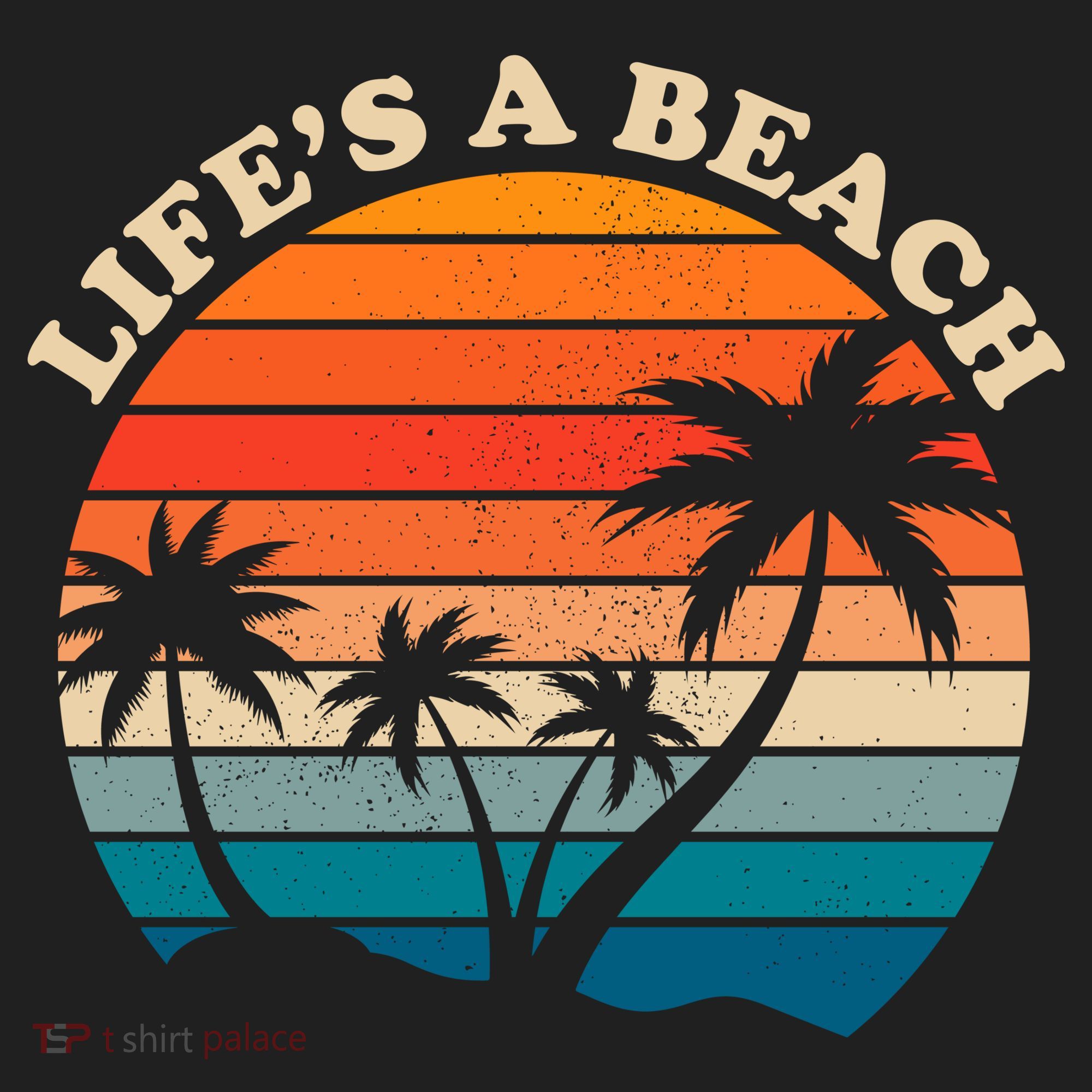 Lifes A Beach Retro Sunset Palm Tree Women's Sweatshirt