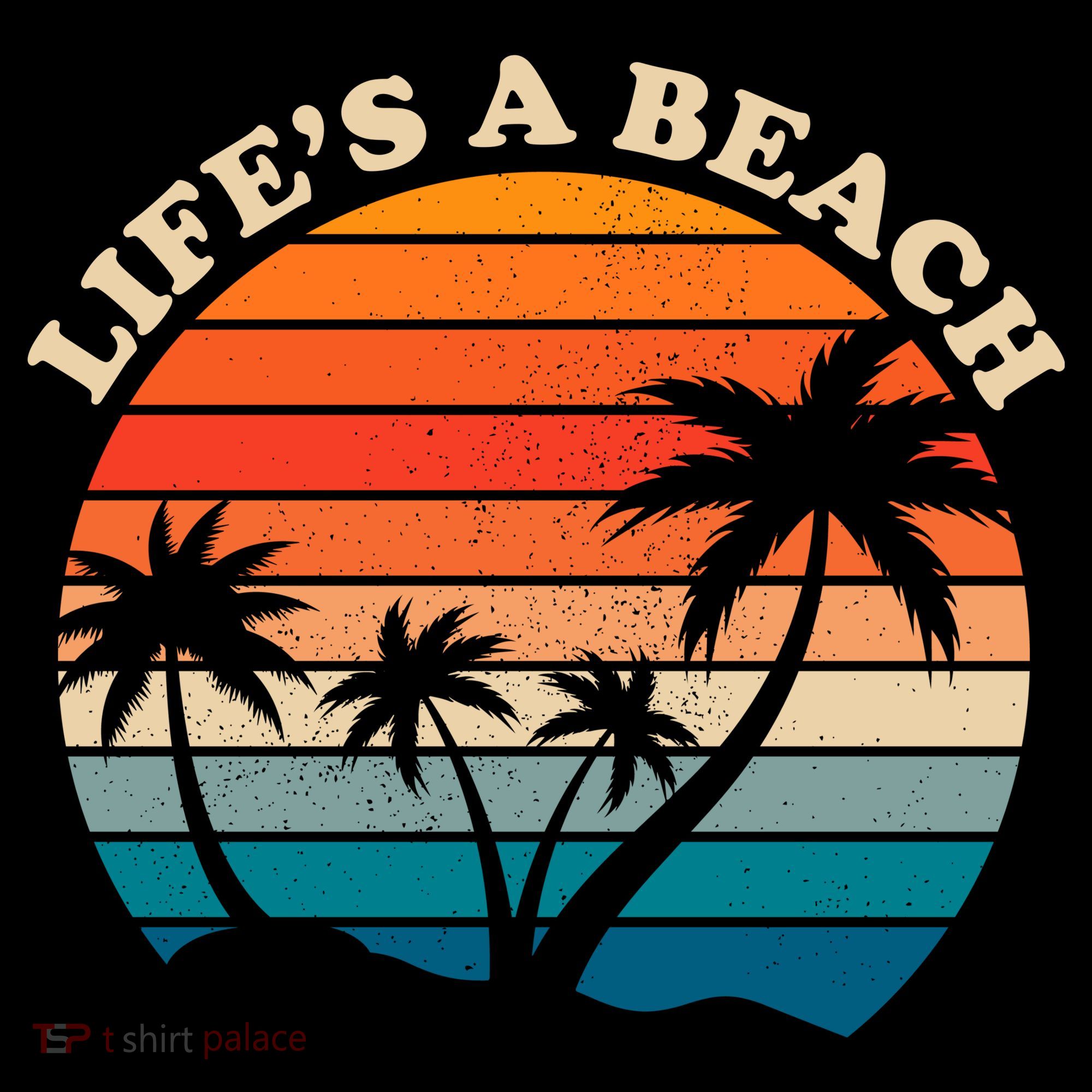 Lifes A Beach Retro Sunset Palm Tree Tote Bag