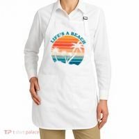 Lifes A Beach Retro Sunset Palm Tree Apron thumb 2