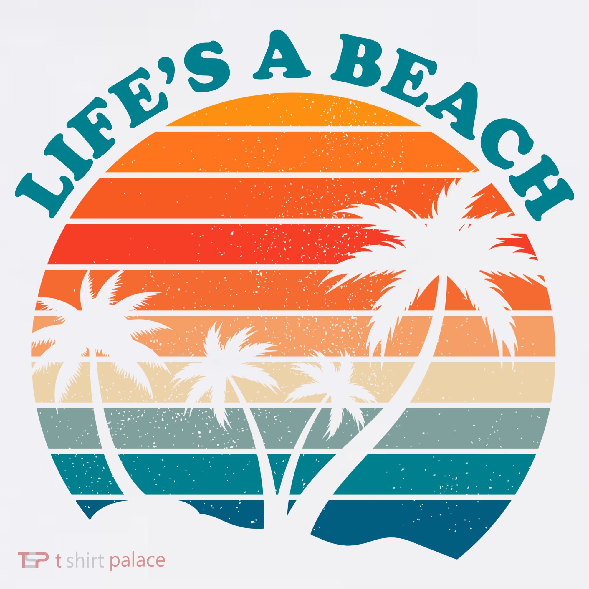 Lifes A Beach Retro Sunset Palm Tree Mousepad