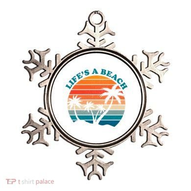 Lifes A Beach Retro Sunset Palm Tree Ornament