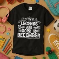 Legends Are Born In December Kids T-Shirt thumb 3