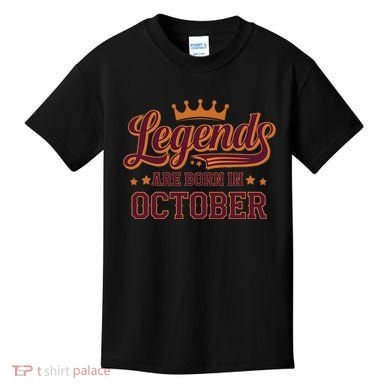 Legends Are Born October Birthday Design Kids T-Shirt