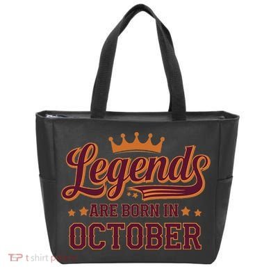 Legends Are Born October Birthday Design Bag