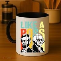 Like A Boss Presidents Day Washington Lincoln Abe George Coffee Mug thumb 4