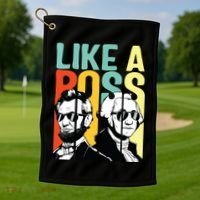 Like A Boss Presidents Day Washington Lincoln Abe George Golf Towel thumb 1