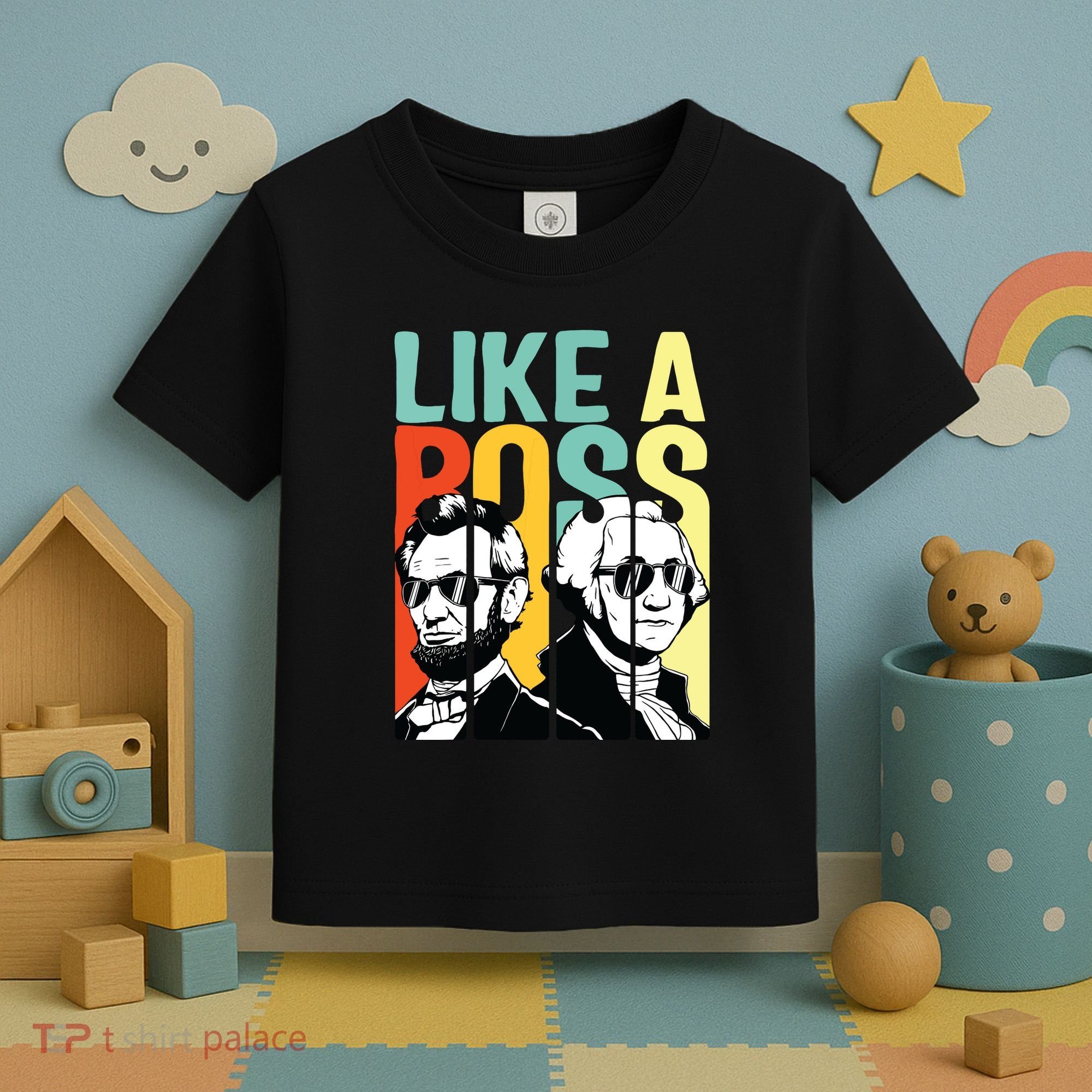 Like A Boss Presidents Day Washington Lincoln Abe George Toddler T-Shirt