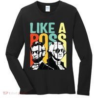 Like A Boss Presidents Day Washington Lincoln Abe George Women's Long Sleeve Shirt thumb 0