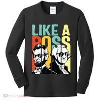 Like A Boss Presidents Day Washington Lincoln Abe George Kids Long Sleeve Shirt thumb 0