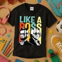 Like A Boss Presidents Day Washington Lincoln Abe George Kids T-Shirt thumb 3